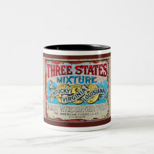 Taza Bicolor VINTAGE 1900 TOBACCO TIN Mug