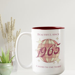 Taza Bicolor Vintage 1965 60 cumpleaños retro púrpura