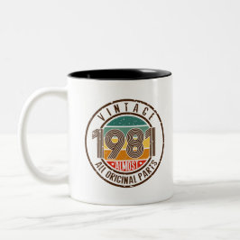 Taza Bicolor Vintage 1981