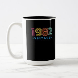 Taza Bicolor Vintage 1982 MUG