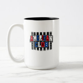 Taza Bicolor Vintage American Club Sport Style Graphic