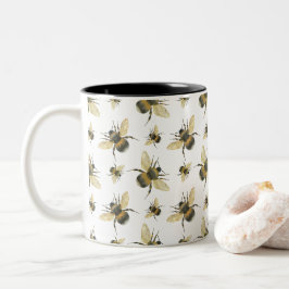 Taza Bicolor Vintage Bee Watercolor