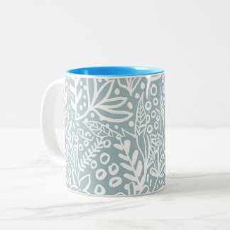 Taza Bicolor Vintage Boho Floral & Butterfly Coffee Mug