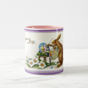 Taza Bicolor Vintage Bunny Easter Joys Mug