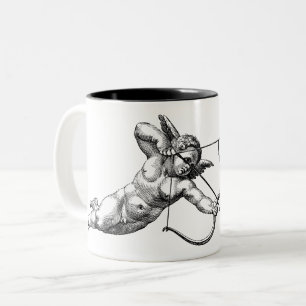 Taza Bicolor Vintage Cherub Cupido Amor