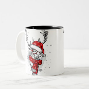 Taza Bicolor Vintage Christmas
