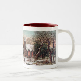 Taza Bicolor Vintage Christmas Eve Coffee Mug