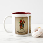 Taza Bicolor Vintage Christmas Old World Santa Claus<br><div class="desc">Una taza con un viejo Navidad vintage de Santa Claus. El clásico santa del viejo mundo, con su famoso abrigo rojo y llevando una bolsa llena de juguetes. Este Santa de la vieja usanza es delgado y tiene un bastón para caminar por la tierra regalando juguetes a todos los chicas...</div>