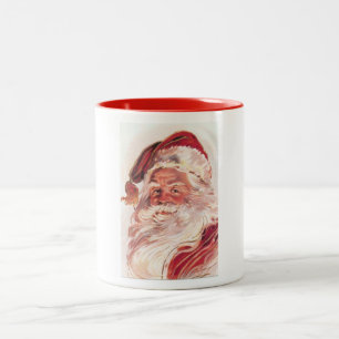 Taza Bicolor Vintage Christmas Santa Claus