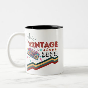 Taza Bicolor Vintage desde 1978 Nostalgic & Vintage Music