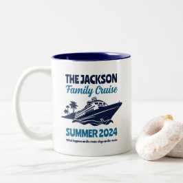 Taza Bicolor Vintage Family Cruise Vacation Beach Holiday
