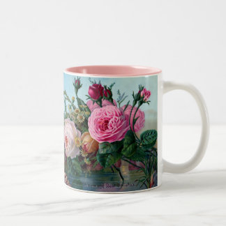 Taza Bicolor Vintage Floral de dos tonos de café Mug
