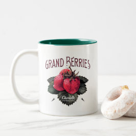 Taza Bicolor Vintage Grand Berries Strawberries Añade tu nombre