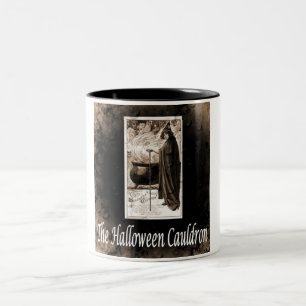 Taza Bicolor Vintage Halloween Cauldron