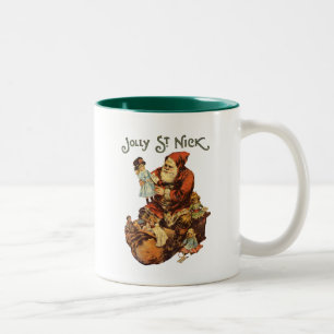 Taza Bicolor Vintage Jolly St. Nick