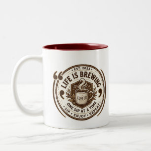 Taza Bicolor Vintage "La vida está en infusión"