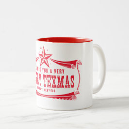 Taza Bicolor Vintage Merry Texas Navidades Mug