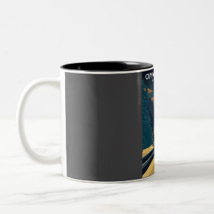 Taza Bicolor Vintage Minimal Trav del Parque Nacional Cuyahoga