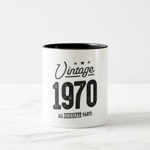 Taza Bicolor Vintage nacido en 1970 - 52º cumpleaños Retro Clas