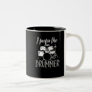 Taza Bicolor Vintage Retro Drum Player Prefiero El Bidor