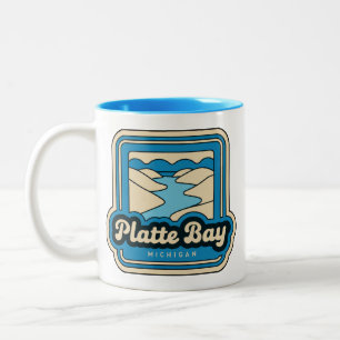Taza Bicolor Vintage retro Michigan de Platte Bay 70