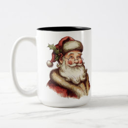 Taza Bicolor Vintage Santa Claus