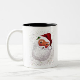 Taza Bicolor Vintage Santa Claus Feliz Navidad