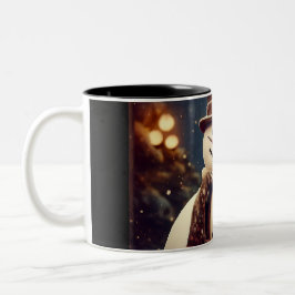 Taza Bicolor Vintage Snowman