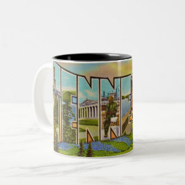 Taza Bicolor Vintage Tennessee Postcard Mug