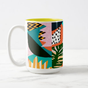 Taza Bicolor Vintage Tropical Vibes