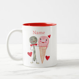 Taza Bicolor Vintage Valentine Spoon & Ice Cream