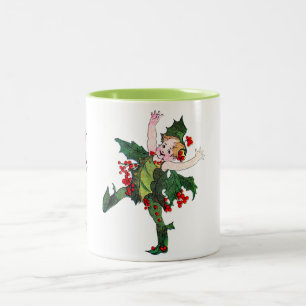 Taza Bicolor Vintage Xmas Pixies