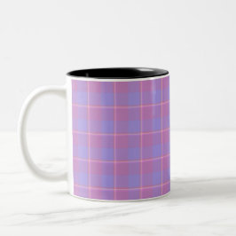 Taza Bicolor Viola and Dull Lavender Plaid Purple Pink