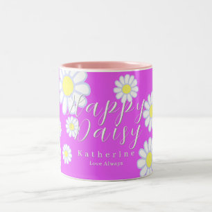Taza Bicolor Violeta simple de margarita