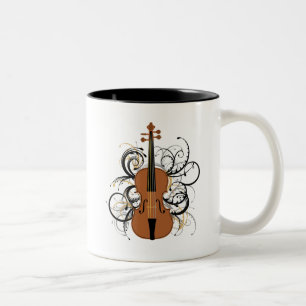 Taza Bicolor Violín con remolinos