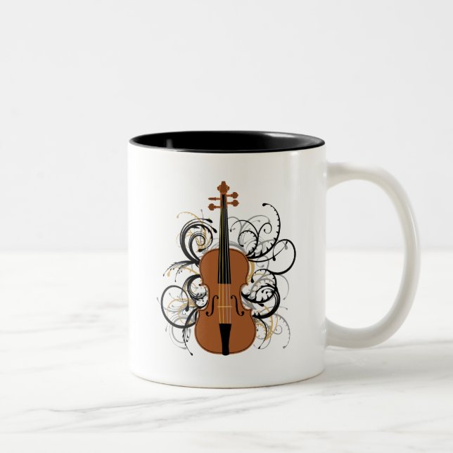 Taza Bicolor Violín con Swirls (Derecha)