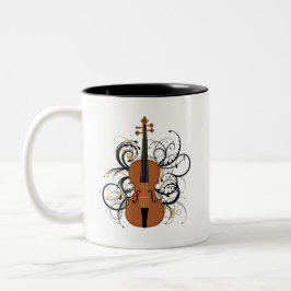 Taza Bicolor Violín con Swirls