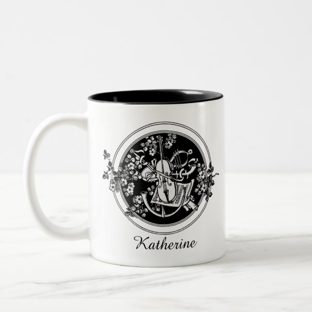 Taza Bicolor Violín personalizado (Izquierda)
