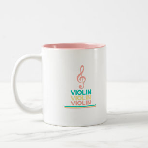 Taza Bicolor Violin Pink Treble Clef