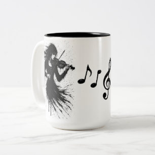 Taza Bicolor Violinista Nacido de la Tinta en la Tormenta de So