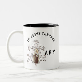 Taza Bicolor Virgen María Religiosa Católica Jesús Oración