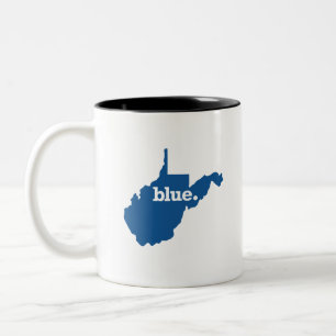 TAZA BICOLOR VIRGINIA OCCIDENTAL ESTADO AZUL
