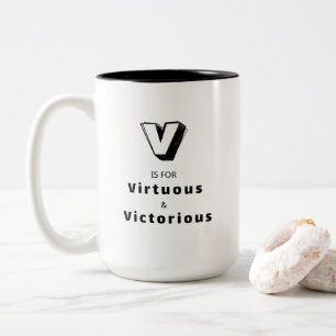 Taza Bicolor Virtuoso y Victorioso V - Lujo Personalizado