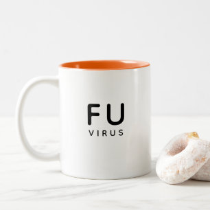 Taza Bicolor Virus divertidos Cuarentena moderna Typografía de