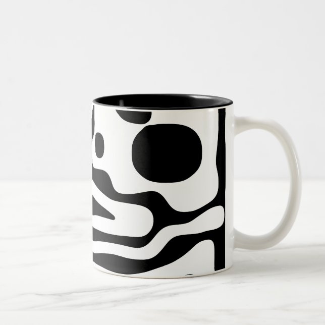 Taza Bicolor Vise Grip: Resumen en blanco y negro (Derecha)