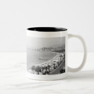Taza Bicolor Visión compleja turística en la costa B&W