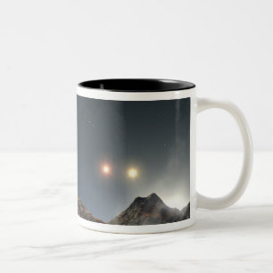 Taza Bicolor Visión desde una luna hipotética en órbita