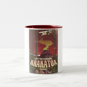 Taza Bicolor Visite el temible afiche de viaje de Cracovia