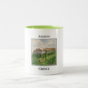 Taza Bicolor Vista de la Acrópolis, Atenas Grecia