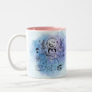 Taza Bicolor Vista de las brujas: Diseño visionario místico